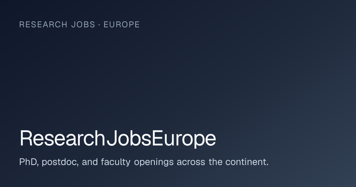 Research jobs in Belgium | ResearchJobsEurope